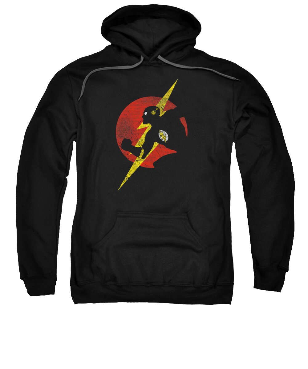  Sweatshirt featuring the digital art Jla - Flash Symbol Knockout by Brand A