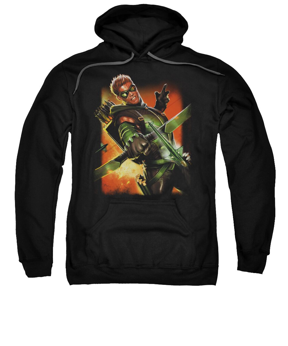 Justice League Of America Sweatshirt featuring the digital art Jla - Green Arrow #1 by Brand A