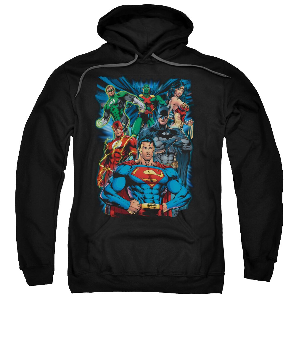  Sweatshirt featuring the digital art Jla - Justice Is Served by Brand A