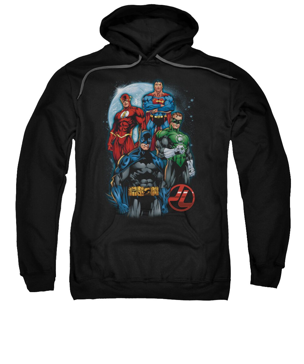Justice League Of America Sweatshirt featuring the digital art Jla - The Four by Brand A