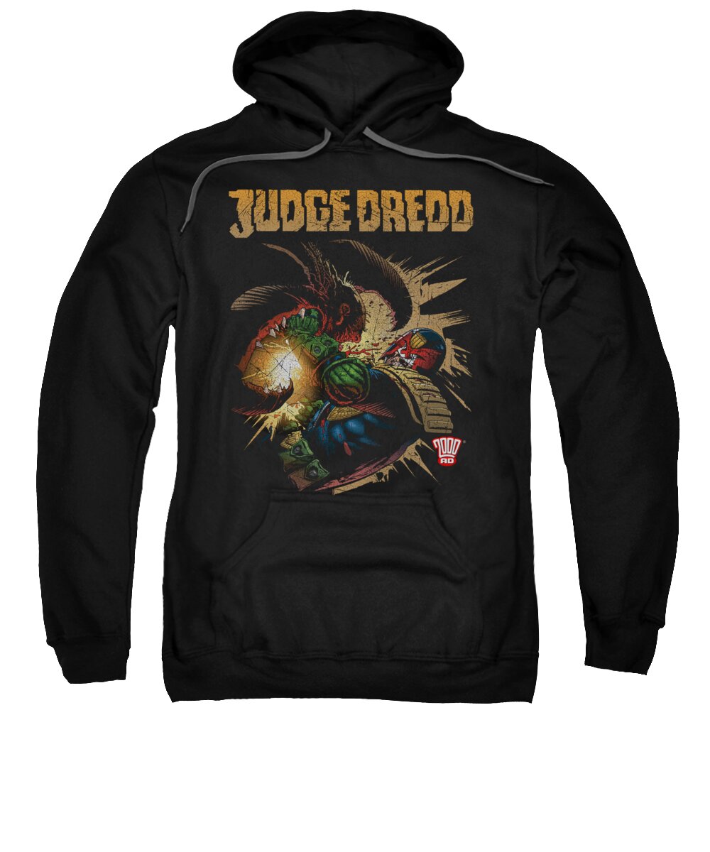 Judge Dredd Sweatshirt featuring the digital art Judge Dredd - Blast Away by Brand A