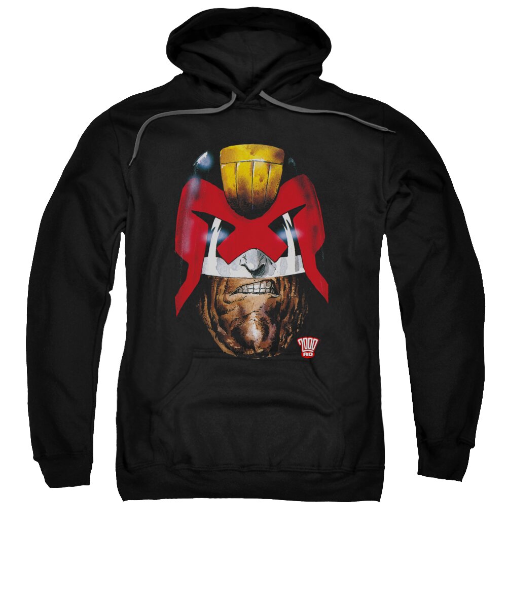 Judge Dredd Sweatshirt featuring the digital art Judge Dredd - Dredd's Head by Brand A