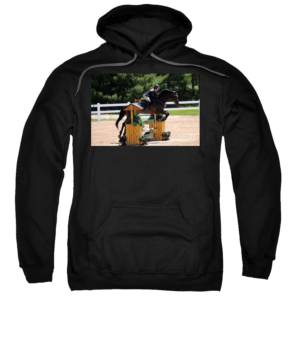 Equestrian Sweatshirt featuring the photograph Jumper116 by Janice Byer