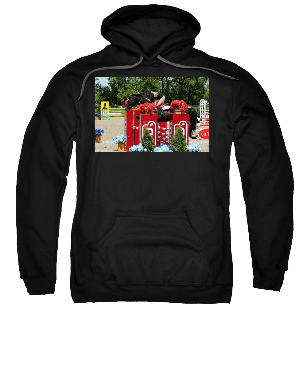Equestrian Sweatshirt featuring the photograph Jumper67 by Janice Byer