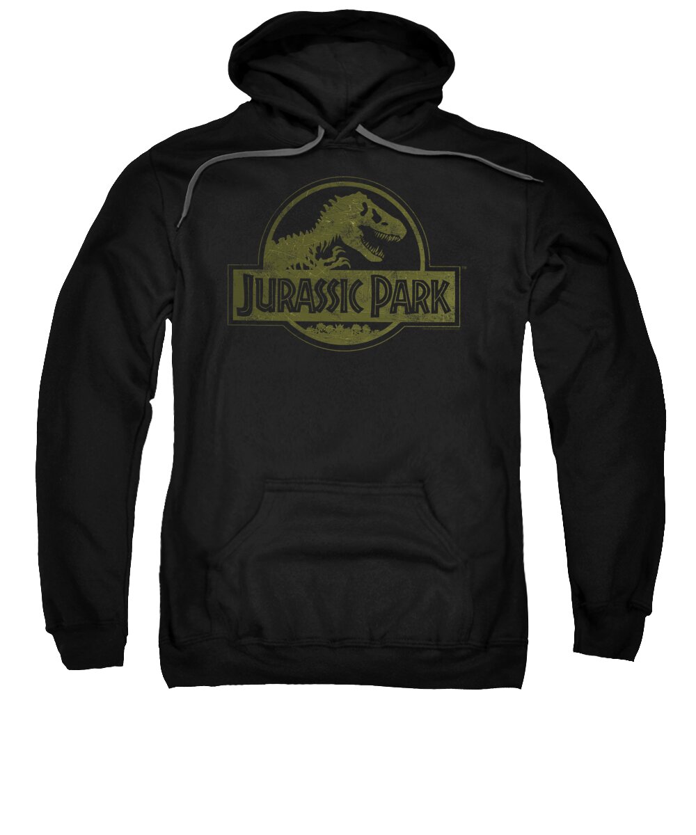 Jurassic Park Sweatshirt featuring the digital art Jurassic Park - Distressed Logo by Brand A