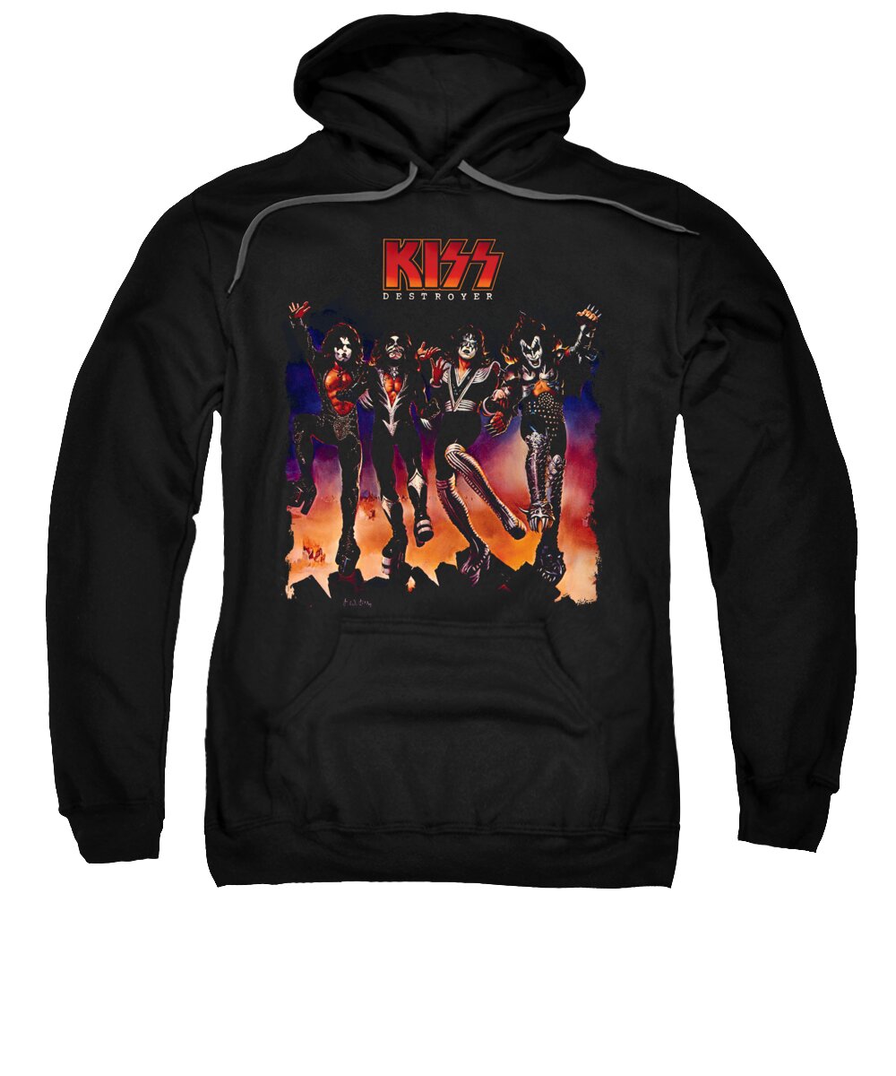  Sweatshirt featuring the digital art Kiss - Destroyer Cover by Brand A
