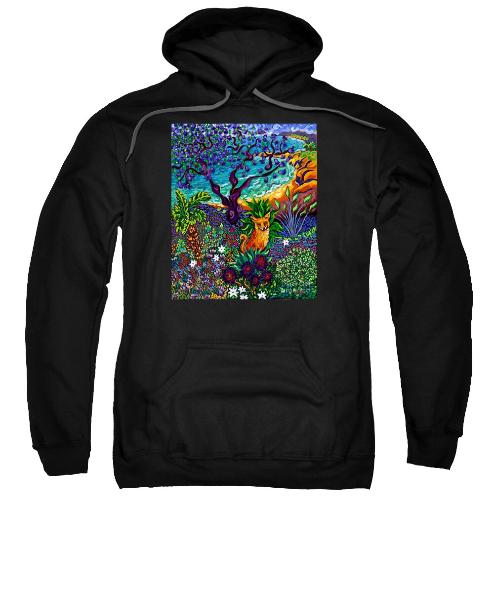 Fox Sweatshirt featuring the painting La Playa del Zorro by Cathy Carey