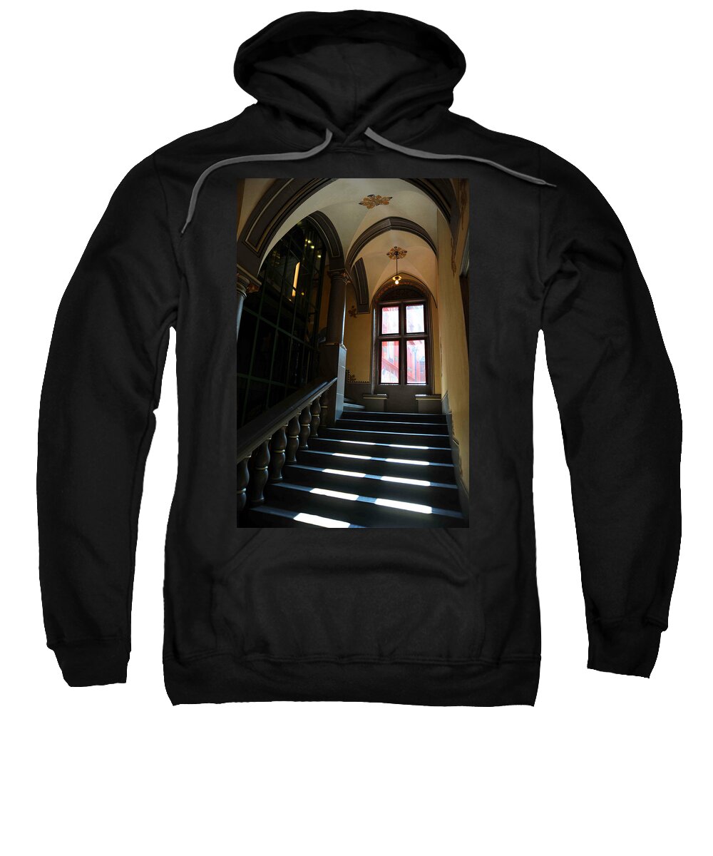 Europe Sweatshirt featuring the photograph Lighted Stairs by Richard Gehlbach