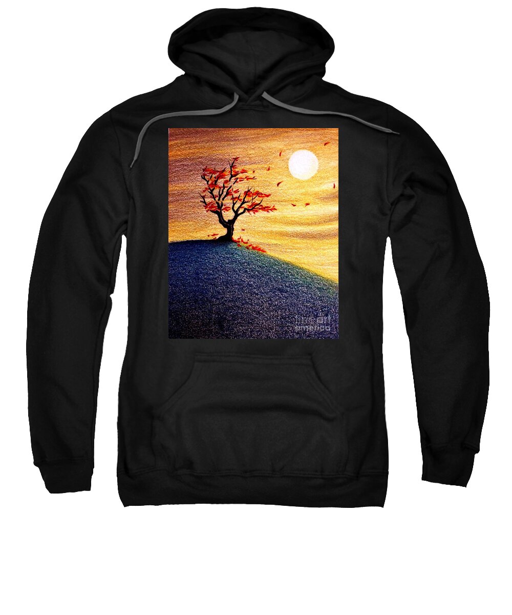 Tree Sweatshirt featuring the drawing Little Autumn Tree by Danielle R T Haney