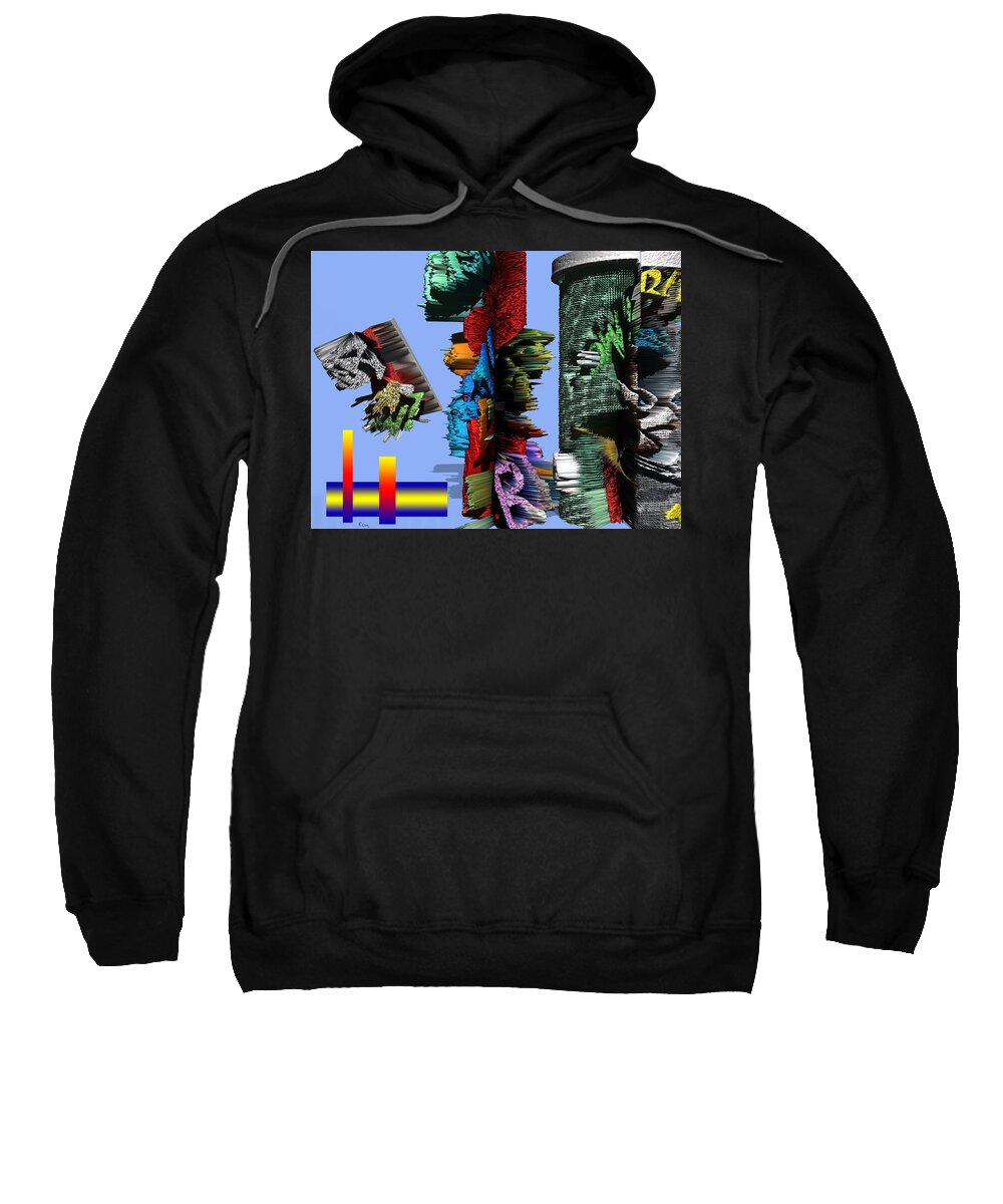3d Sweatshirt featuring the painting Lost in comic book time by Robert Margetts