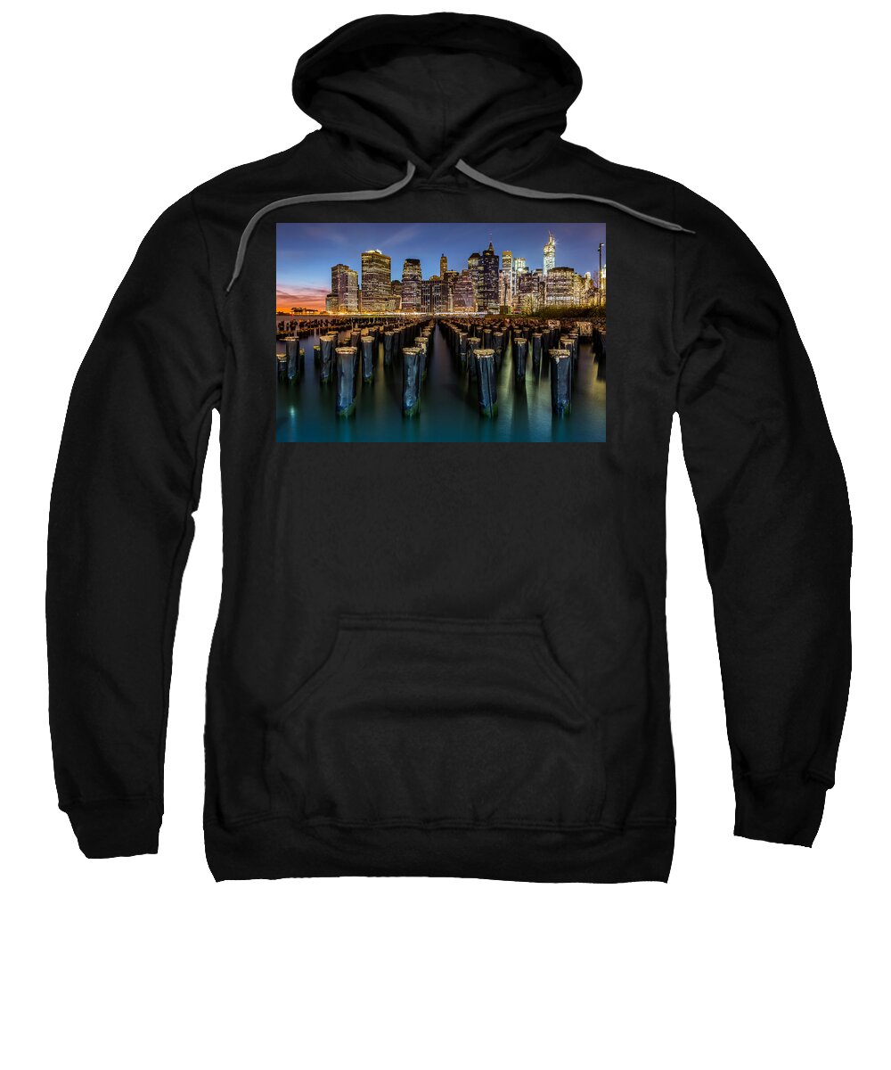 America Sweatshirt featuring the photograph Lower Manhattan by Mihai Andritoiu