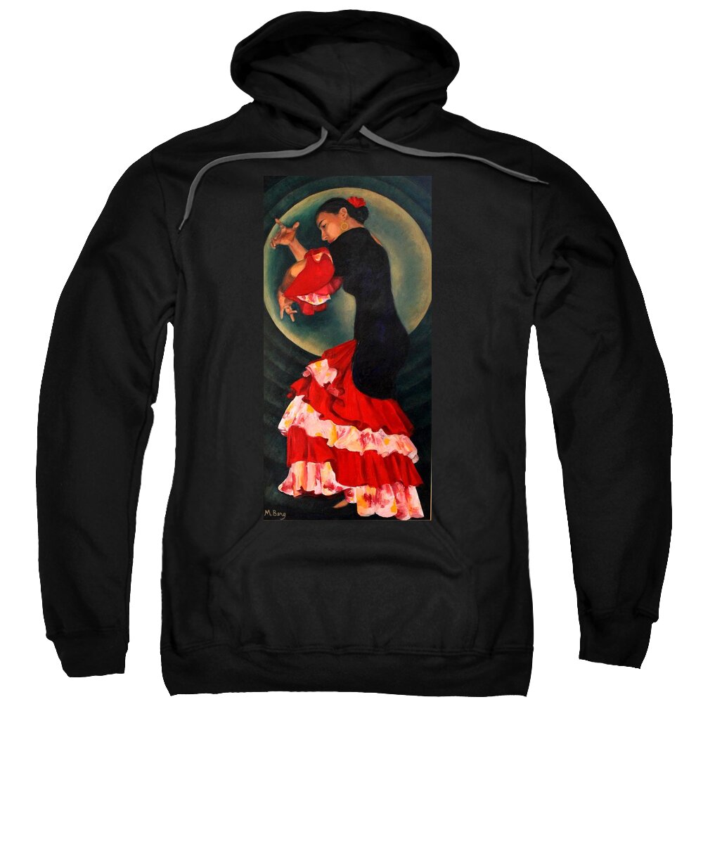 Portrait Sweatshirt featuring the painting Luna Flamenco by Marian Berg