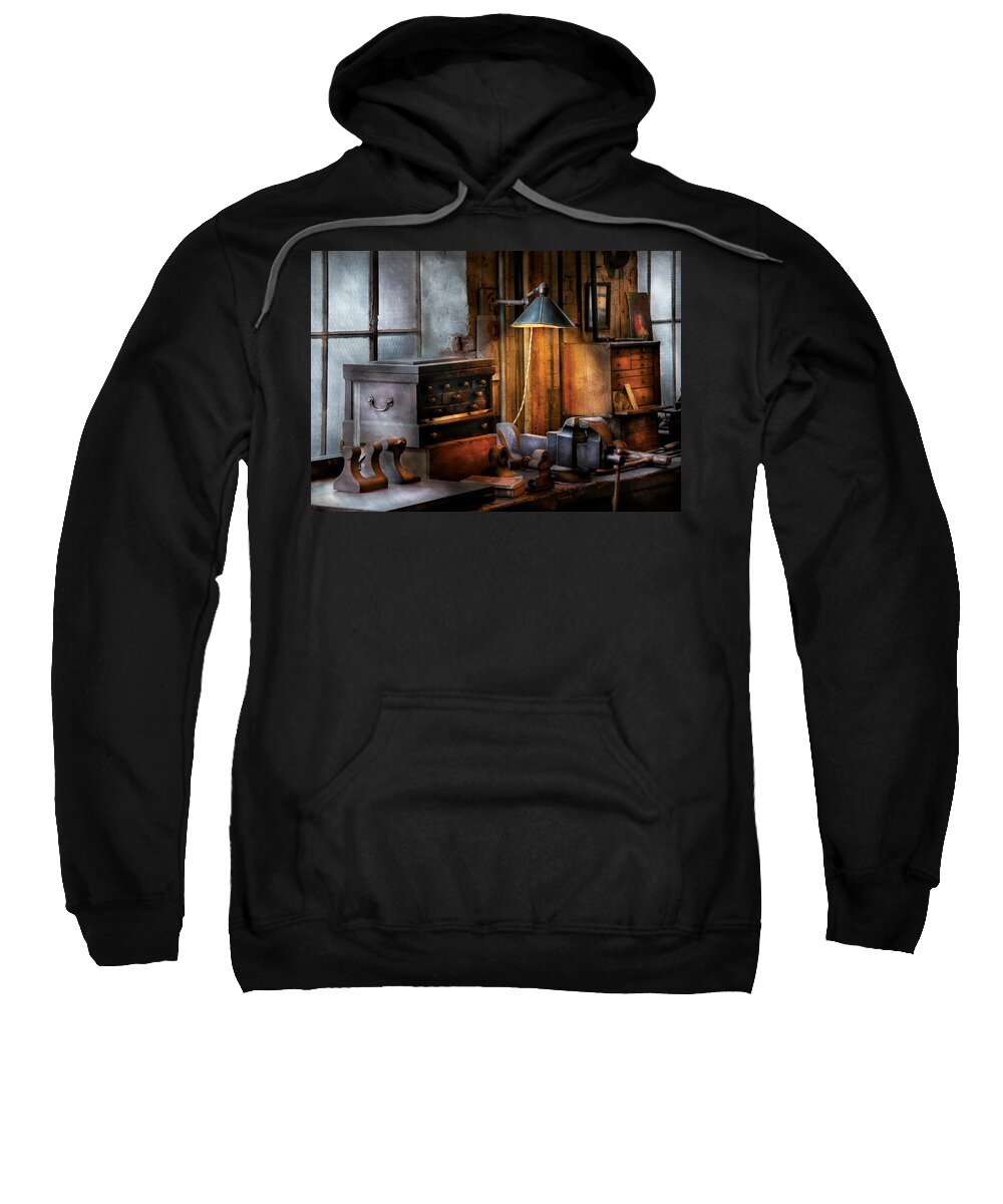 Savad Sweatshirt featuring the photograph Machinist - My Workstation by Mike Savad
