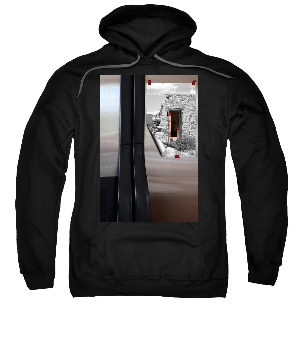 Montages Sweatshirt featuring the photograph Magic Door on the Fridge by Greg Wells