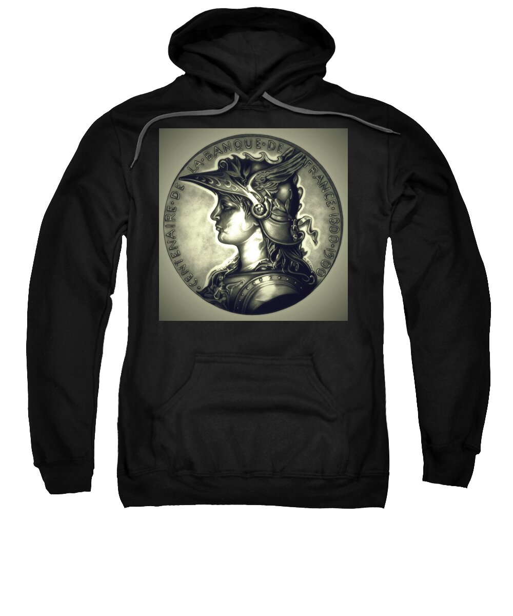 Coin Sweatshirt featuring the drawing Limited Edition Marianne Misty Night by Fred Larucci