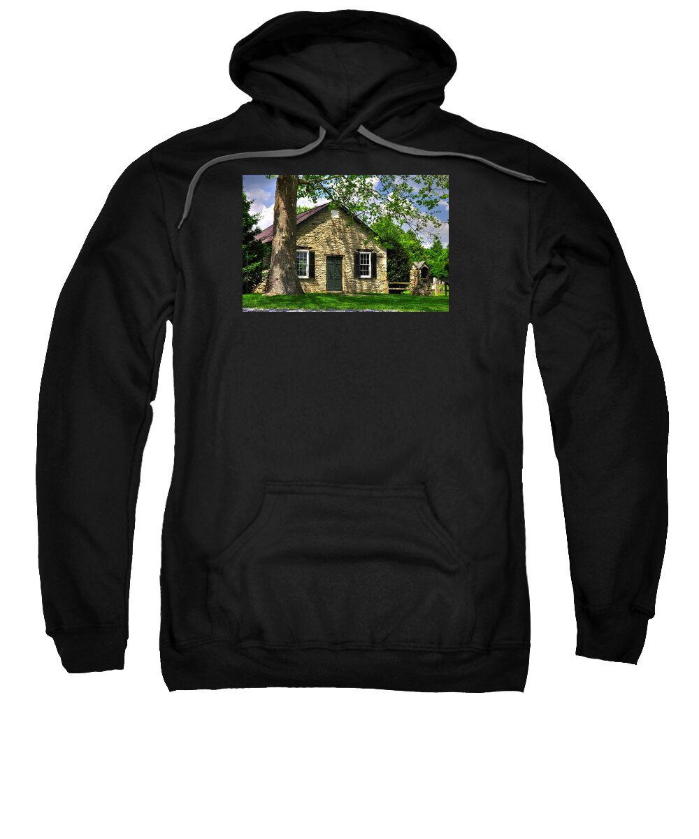 Fairview Chapel Sweatshirt featuring the photograph Maryland Country Churches - Fairview Chapel-1A Spring - Established 1847 Near New Market Maryland by Michael Mazaika