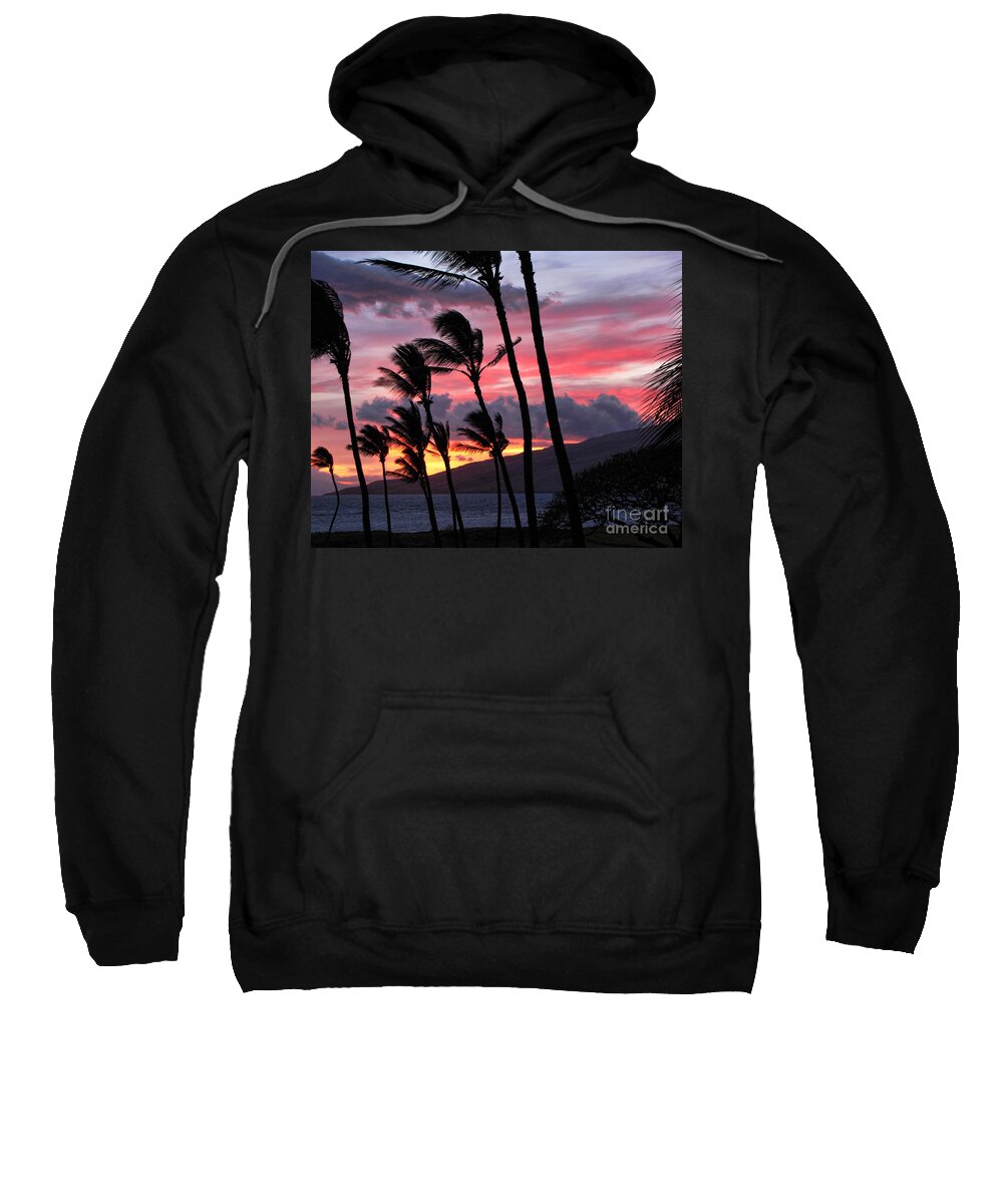 Maui Sweatshirt featuring the photograph Maui sunset by Peggy Hughes