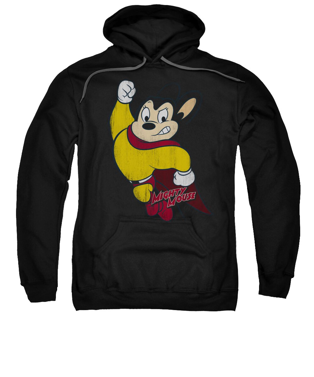 Mighty Mouse Sweatshirt featuring the digital art Mighty Mouse - Classic Hero by Brand A