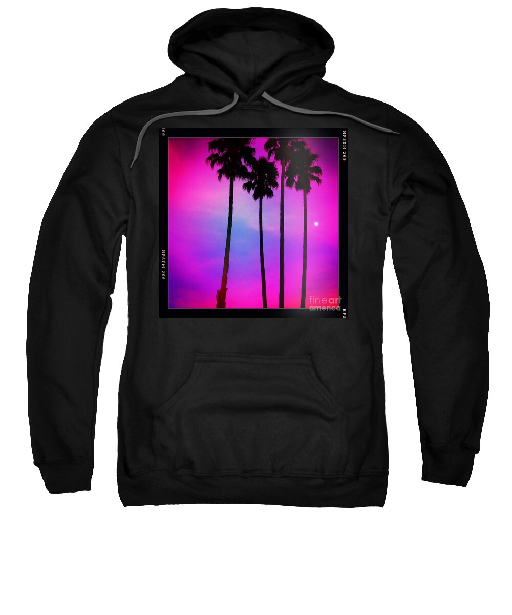 Palm Trees Sweatshirt featuring the photograph Moon Palms by Denise Railey