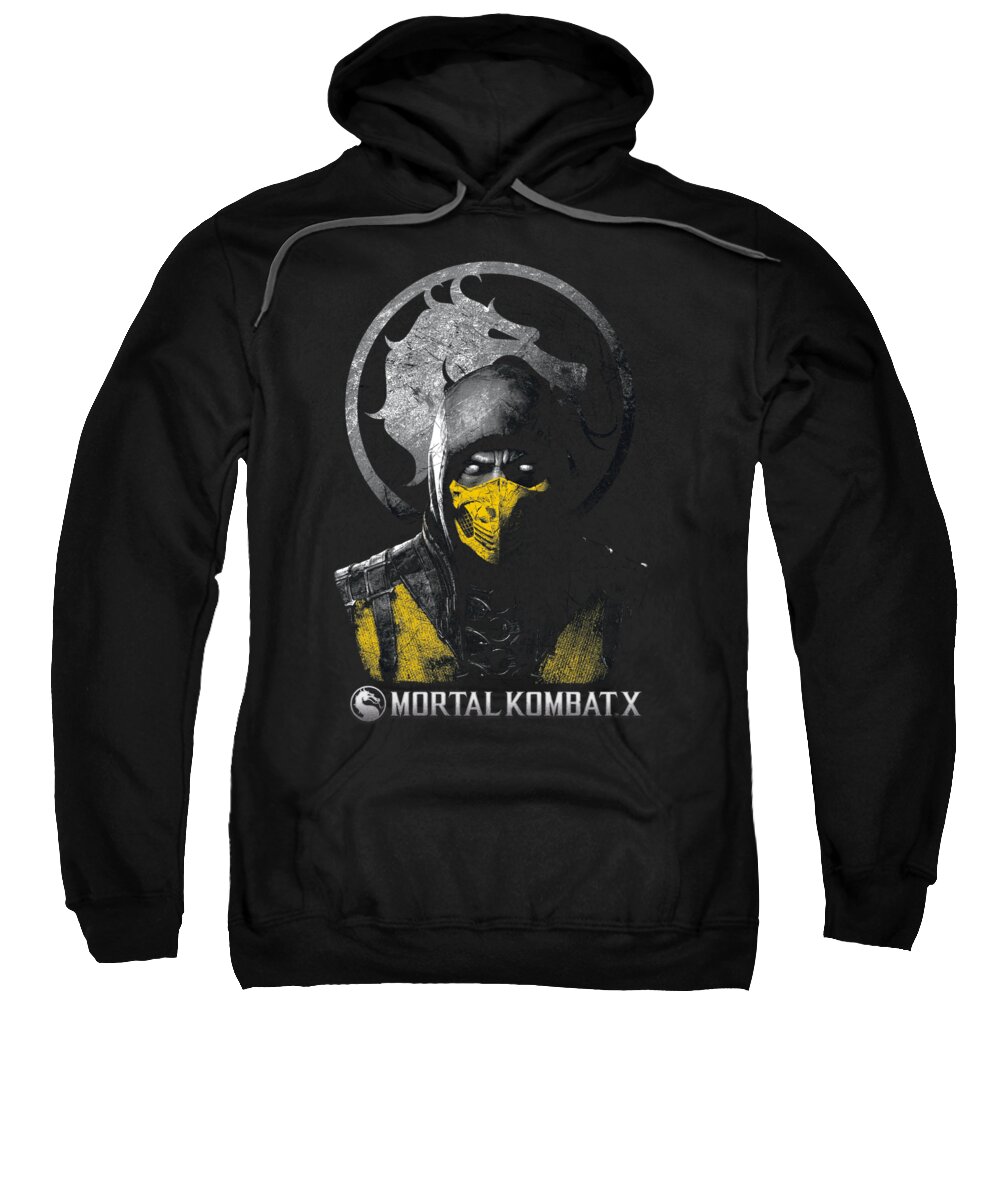  Sweatshirt featuring the digital art Mortal Kombat X - Scorpion Bust by Brand A