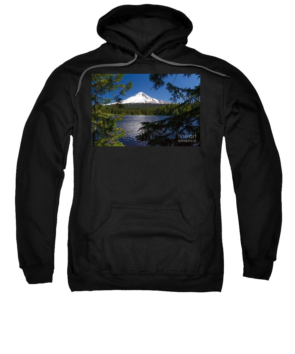 Cascade Mountains Sweatshirt featuring the photograph Mt. Hood and Lake Trillum 1 by Dan Hartford