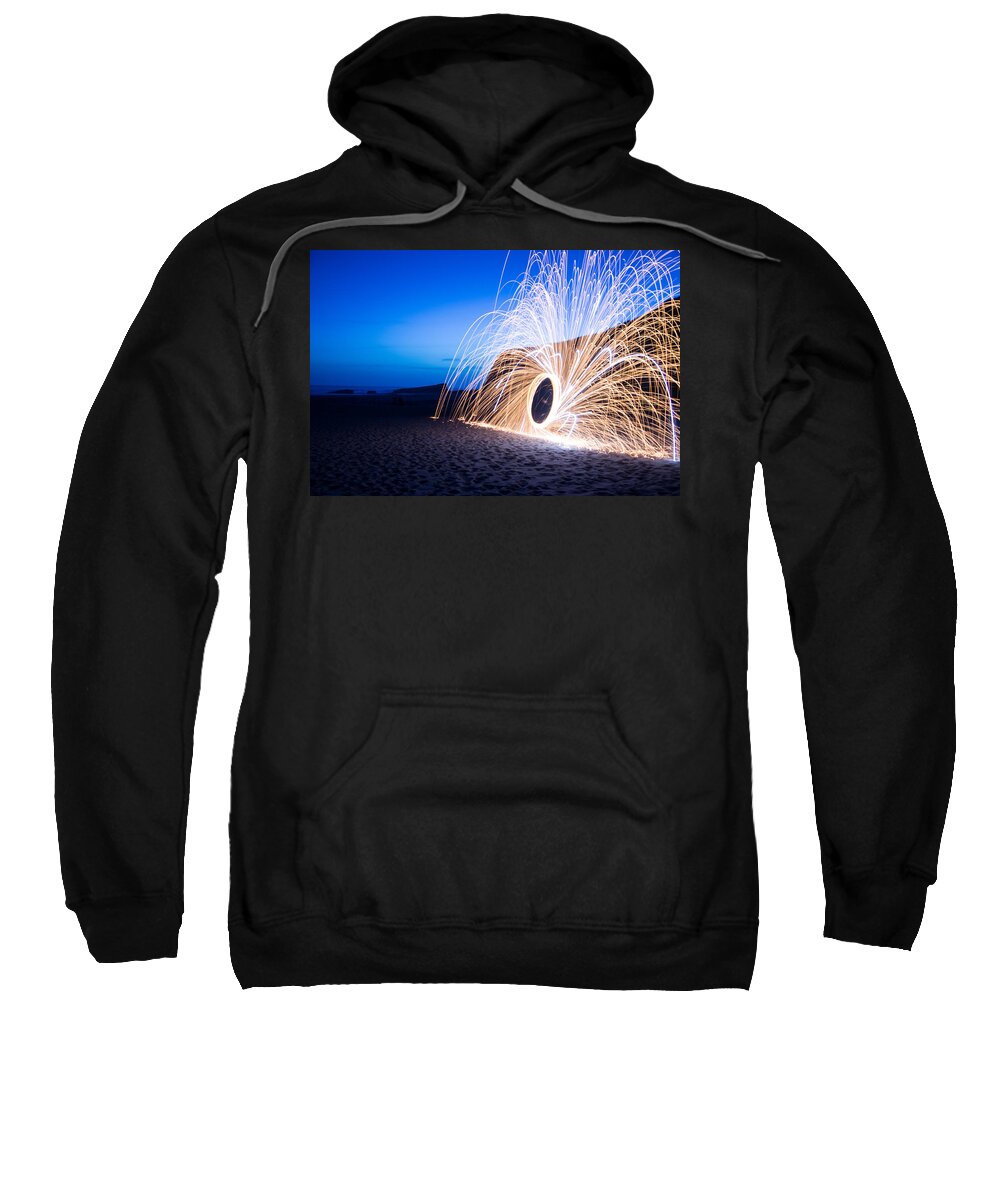 Night Sweatshirt featuring the photograph Night Fire by Weir Here And There