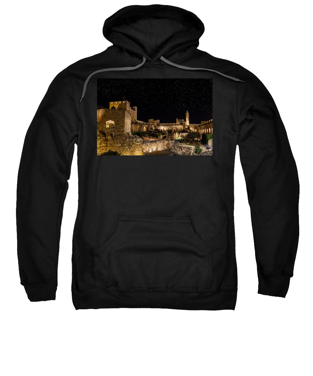 Israel Sweatshirt featuring the photograph Night in the Old City by Alexey Stiop