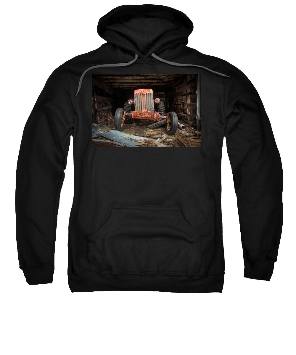 Tractor Sweatshirt featuring the photograph Old tractor Face by Gary Heller