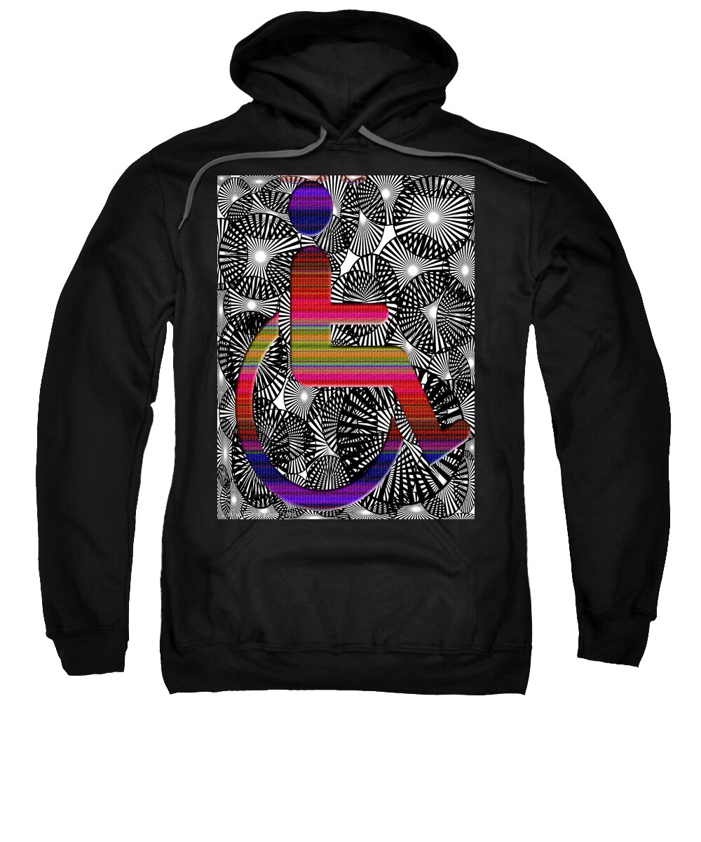 Sign Art Sweatshirt featuring the digital art On Rolling Chair by Laura Pierre-Louis