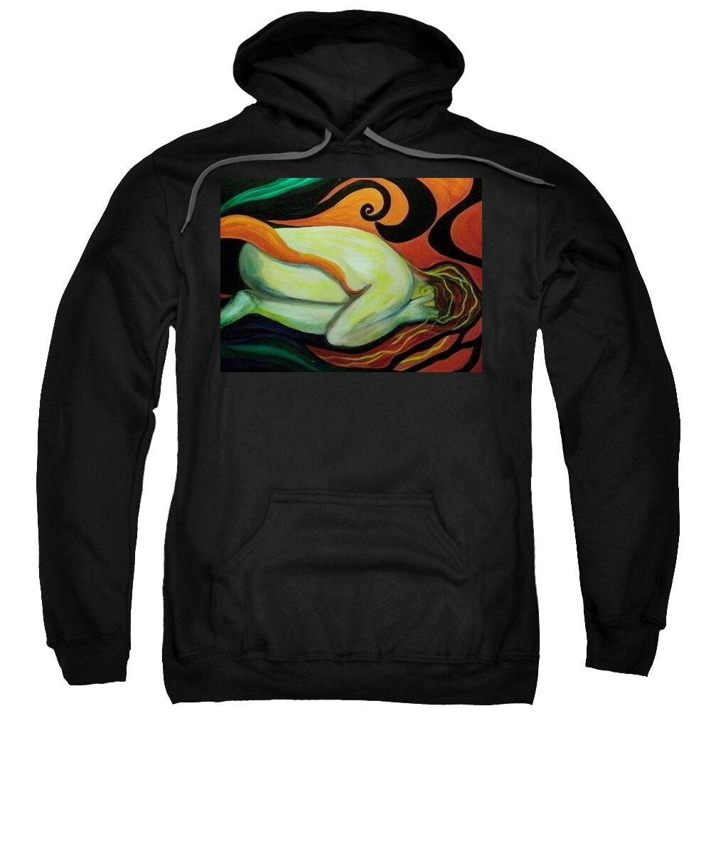 Overwhelmed Sweatshirt featuring the painting Overwhelmed by Carolyn LeGrand