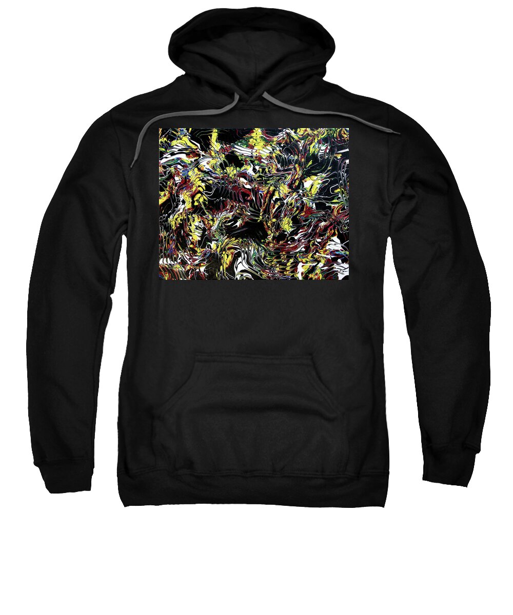 Liquid Pour Painting Sweatshirt featuring the painting Paint Number Thirteen by Ric Bascobert