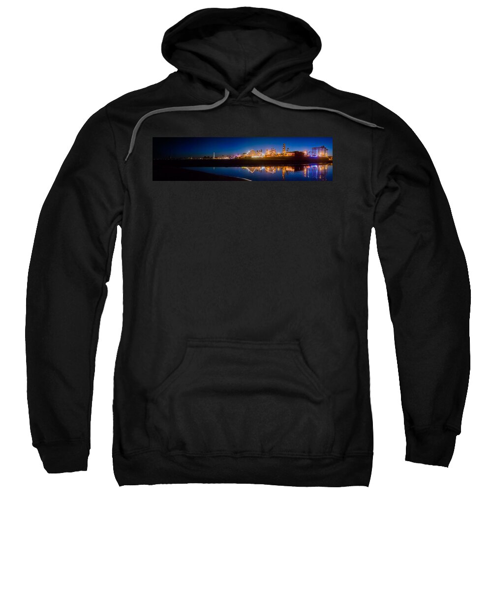 Amusement Park Sweatshirt featuring the photograph Panorama - Santa Cruz Boardwalk by Scott Campbell