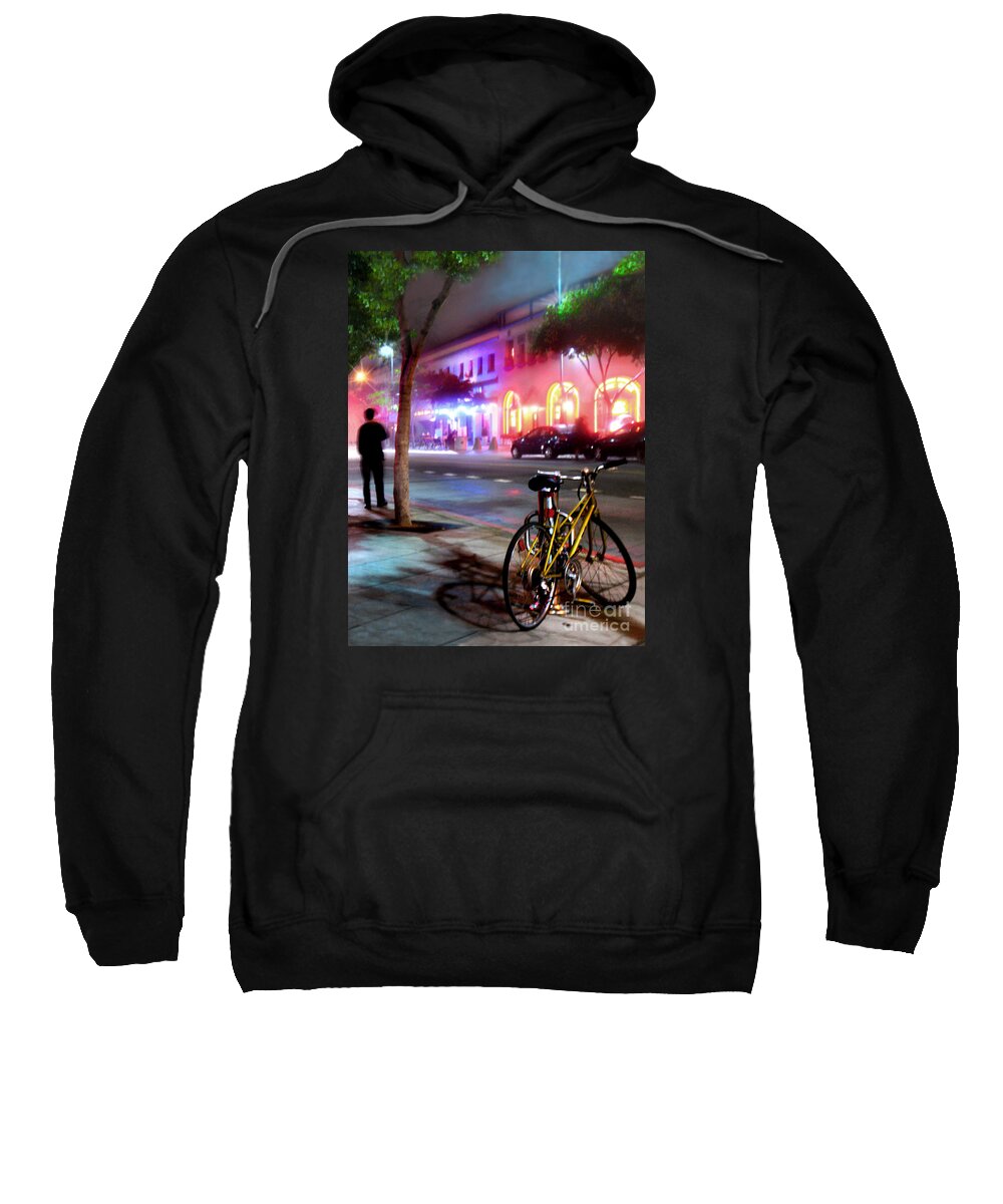 Night Sweatshirt featuring the photograph Paris in Santa Monica by Jennie Breeze