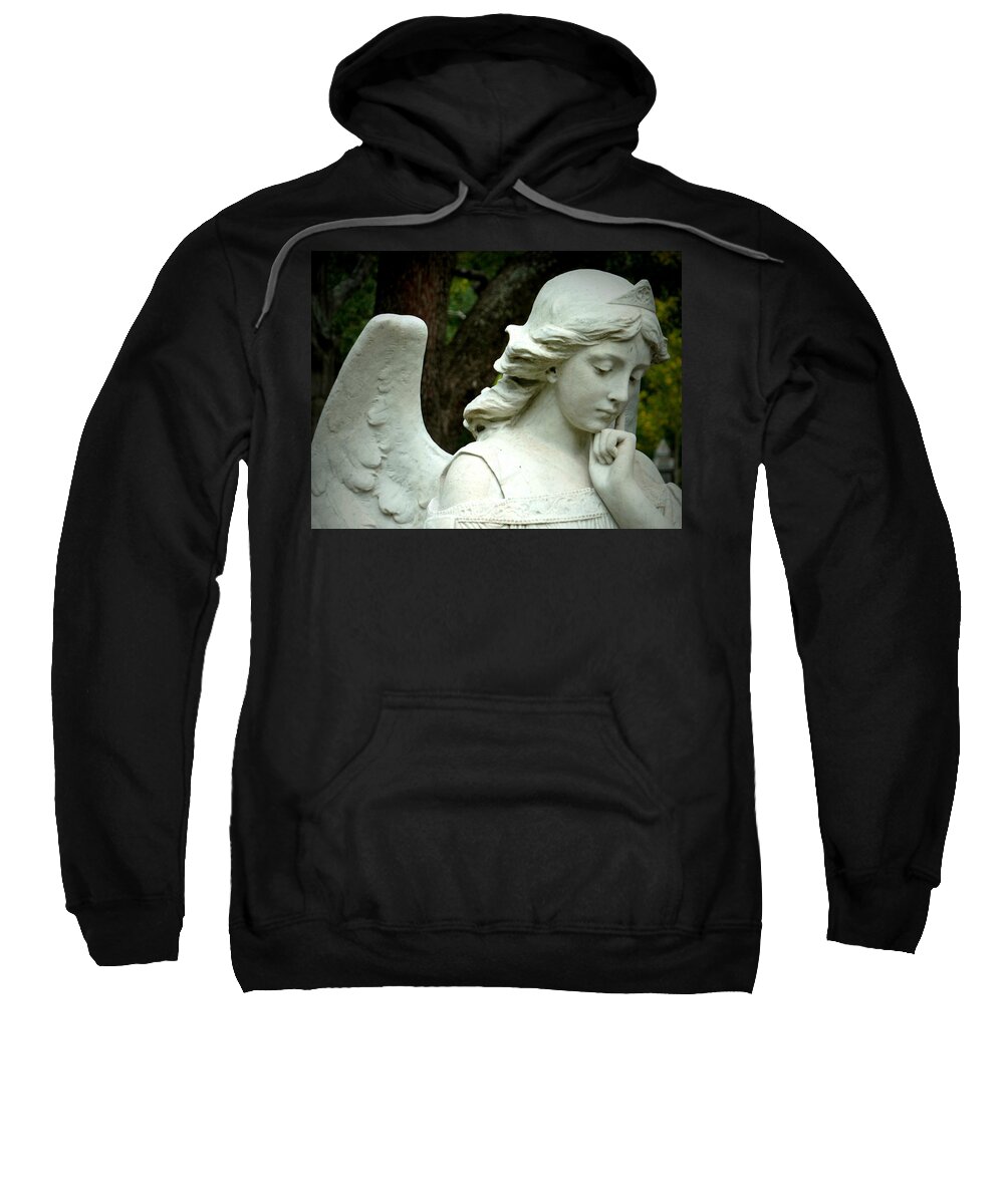 Pensive Angel Sweatshirt featuring the photograph Pensive by Gia Marie Houck