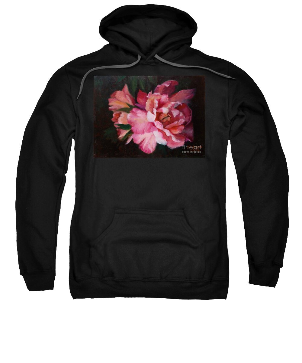 Peony Sweatshirt featuring the painting Peonies No 8 The Painting by Marlene Book