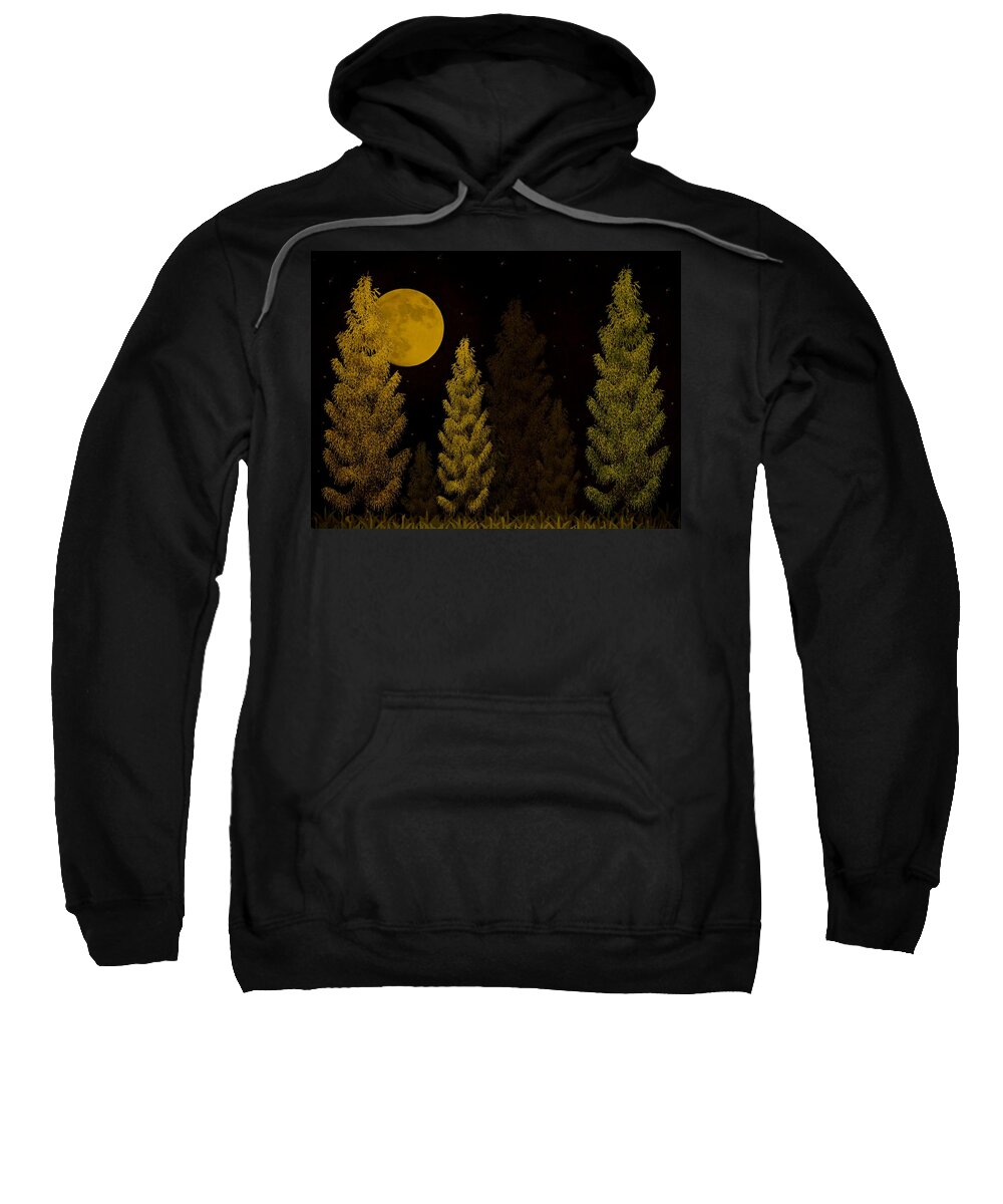 Pine Sweatshirt featuring the photograph Pine Forest Moon by David Dehner