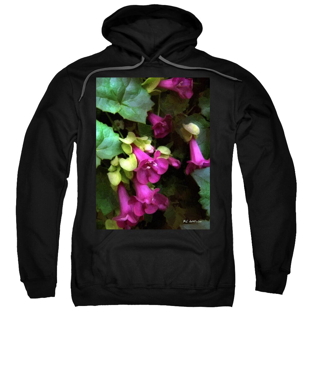 Flowers Sweatshirt featuring the painting Pink Trumpets by RC DeWinter