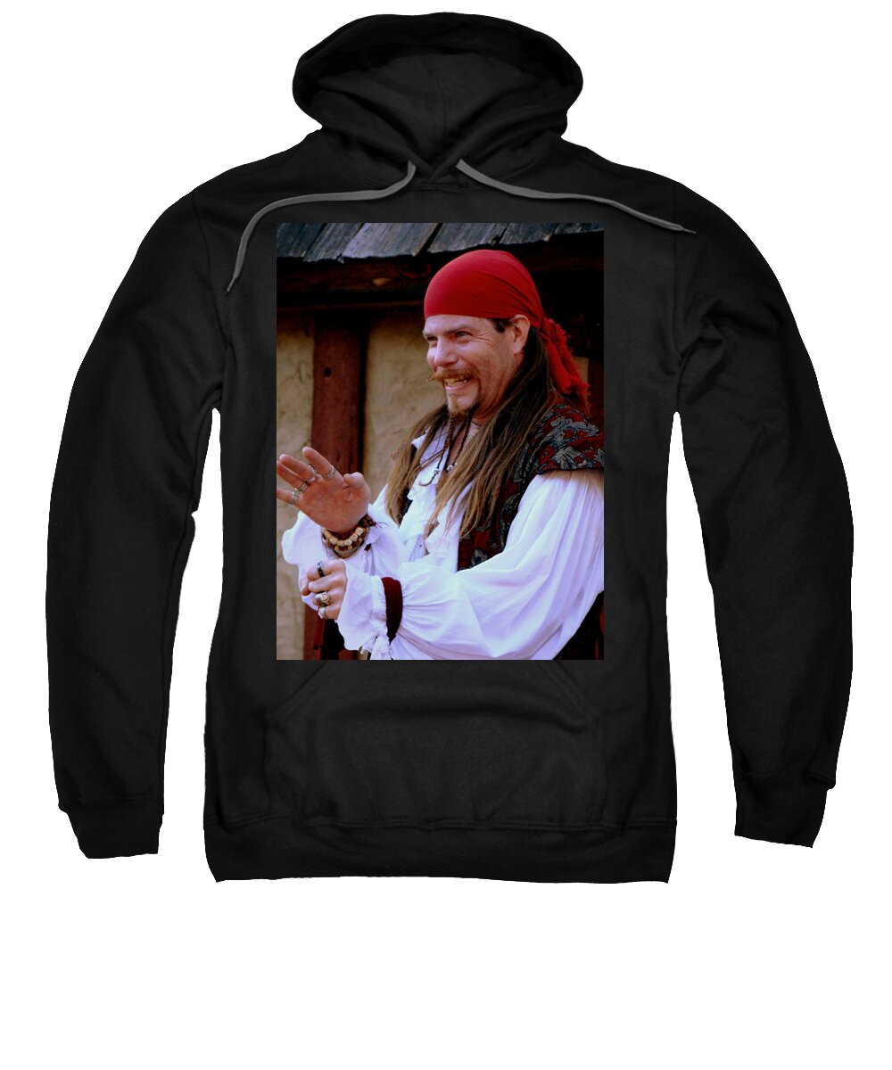 Fine Art Sweatshirt featuring the photograph Pirate Shantyman by Rodney Lee Williams