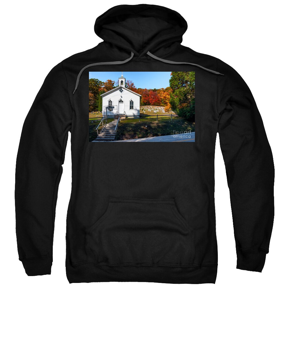 Church Sweatshirt featuring the photograph Point Mountain Community Church - WV by Kathleen K Parker