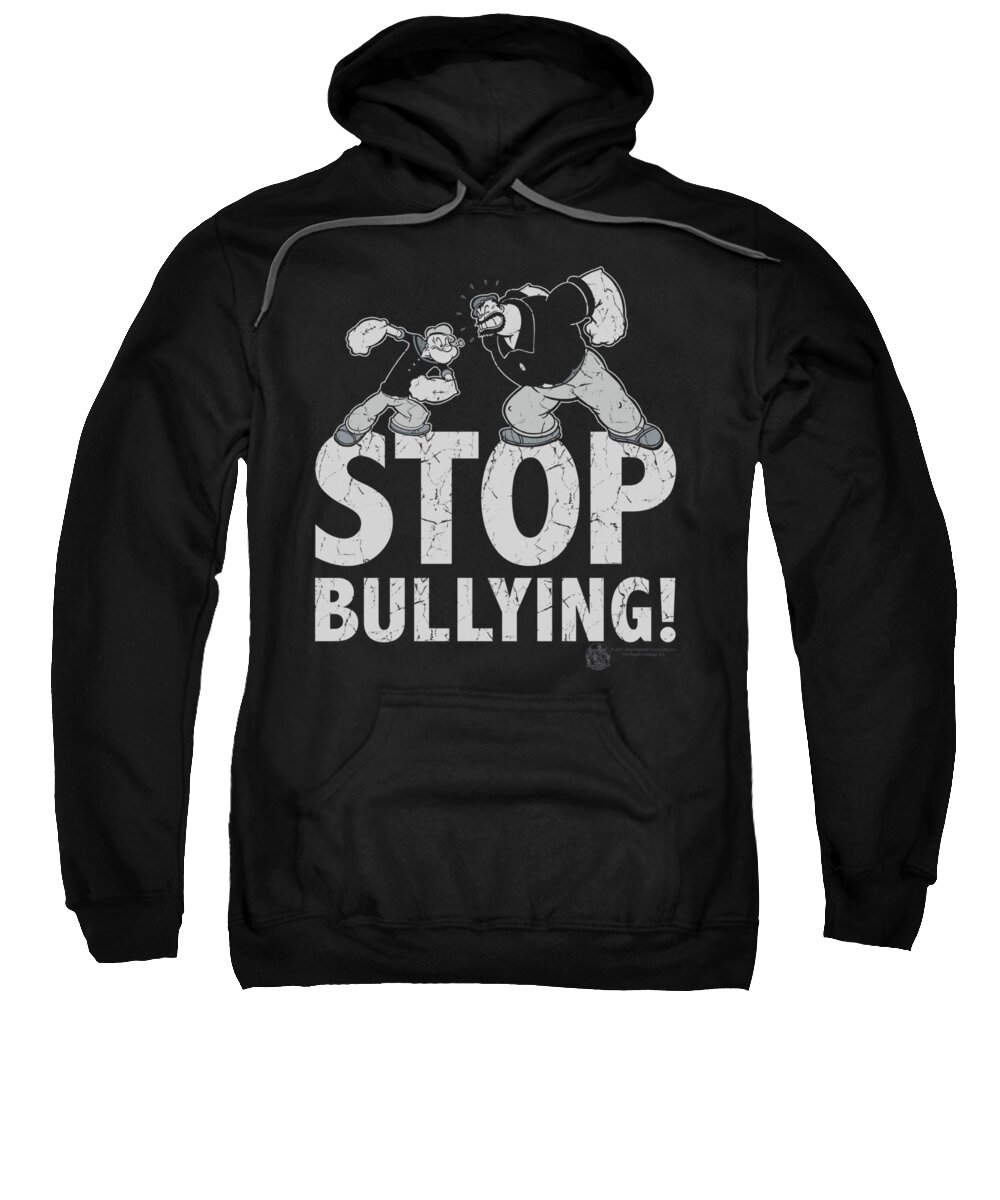  Sweatshirt featuring the digital art Popeye - Stop Bullying by Brand A