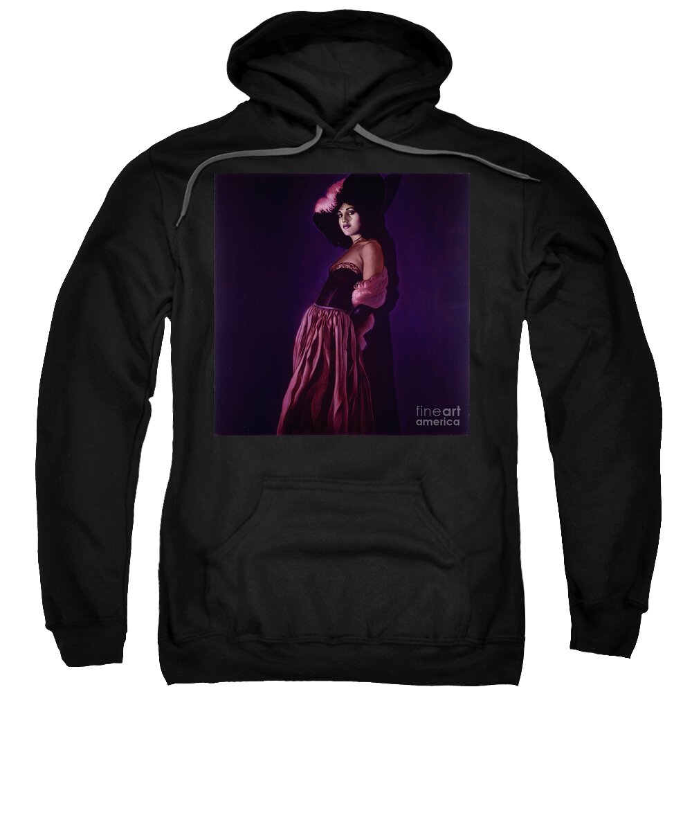 Victorian Sweatshirt featuring the painting Portrait of a Lady in Violet by Ritchard Rodriguez