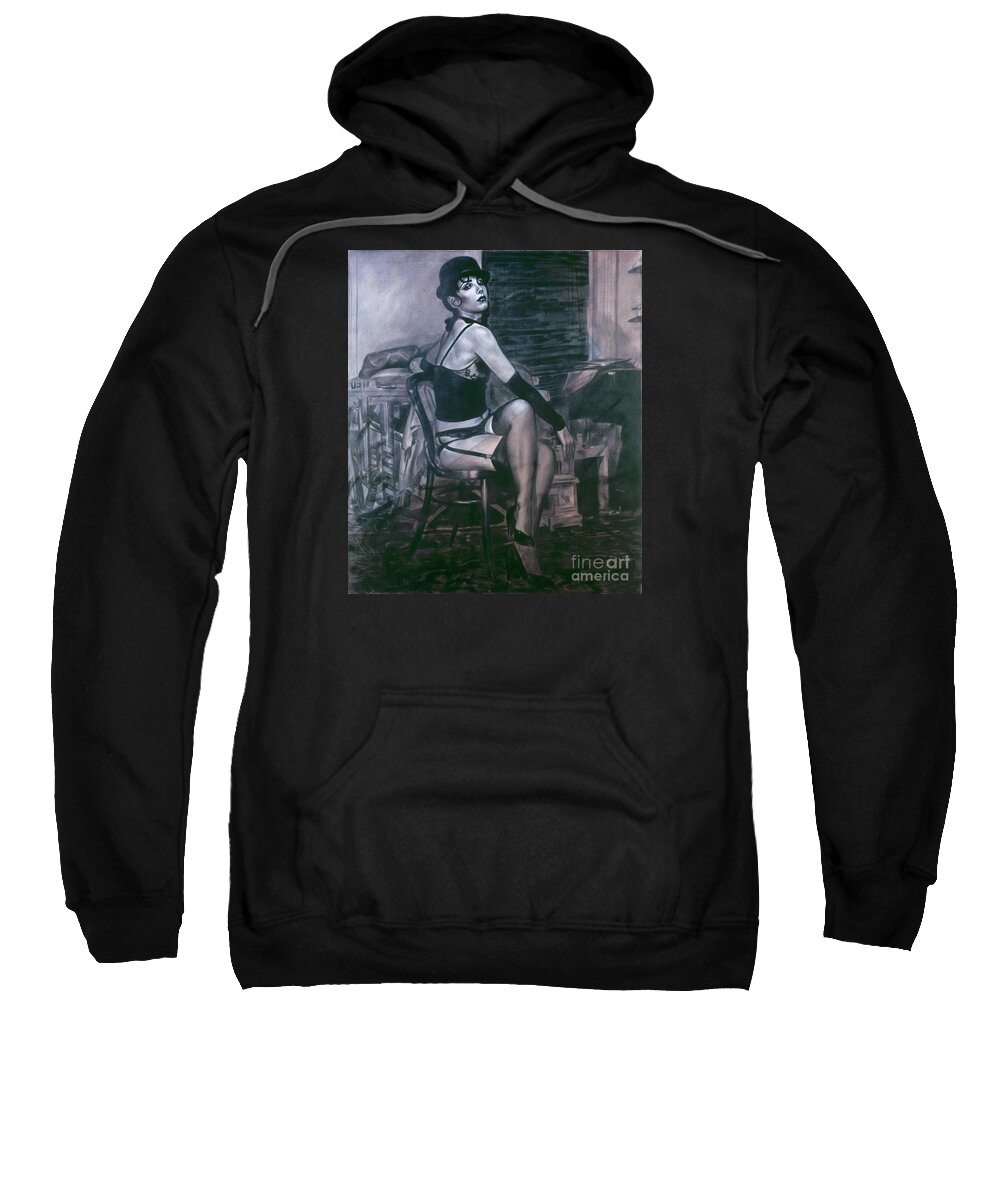 Cabaret Sweatshirt featuring the painting Portrait of a Night Infatuation by Ritchard Rodriguez