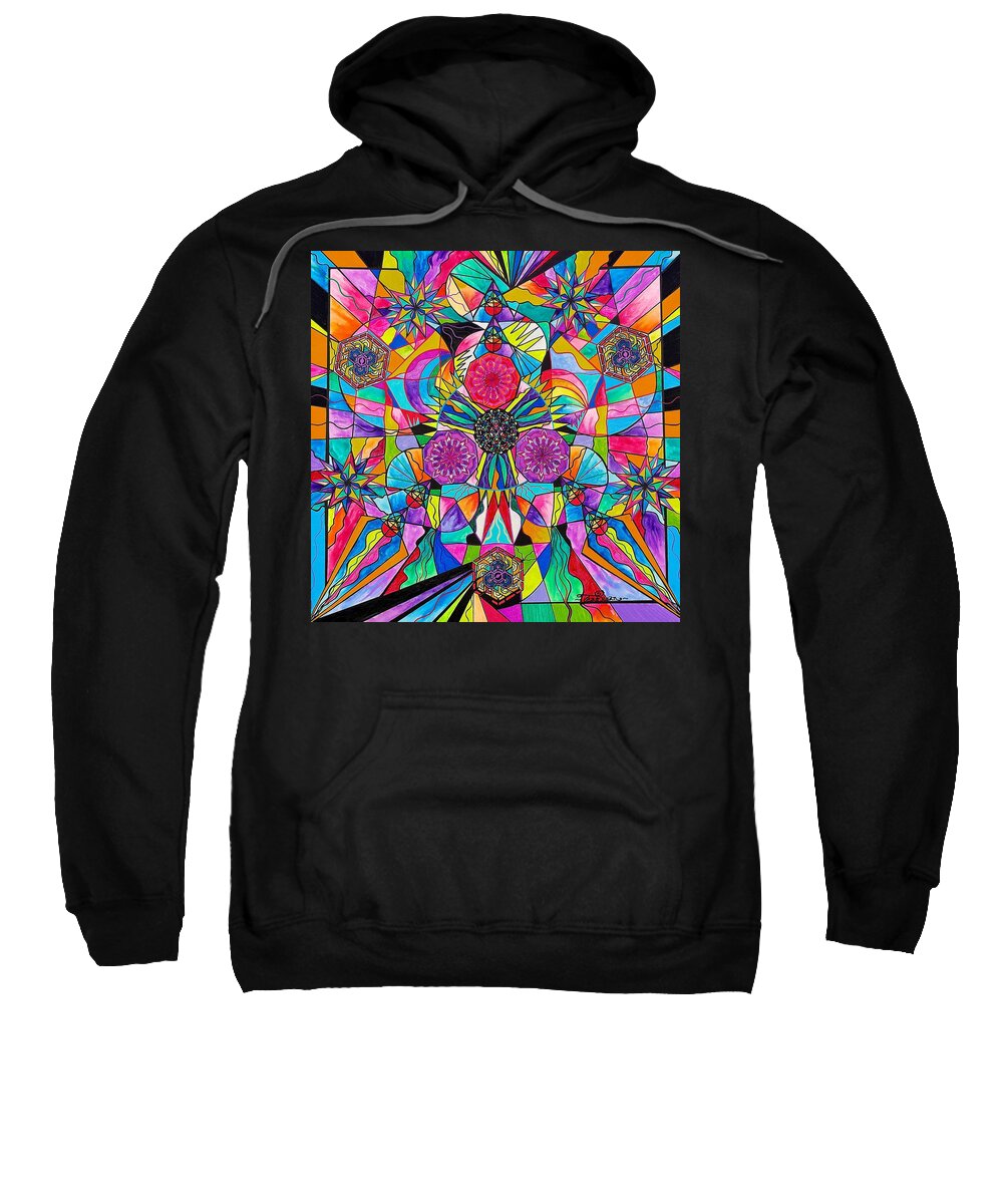 Vibration Sweatshirt featuring the painting Positive Intention by Teal Eye Print Store