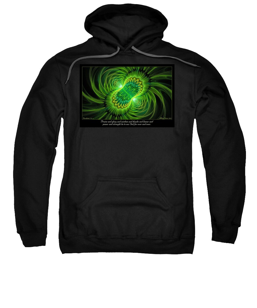 Fractal Sweatshirt featuring the digital art Praise and Glory by Missy Gainer