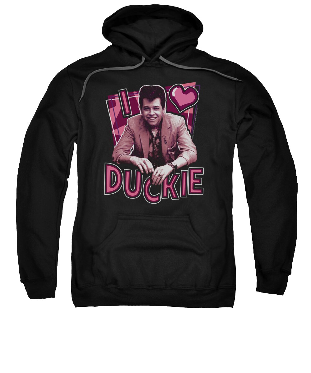 Pretty In Pink Sweatshirt featuring the digital art Pretty In Pink - I Heart Duckie by Brand A