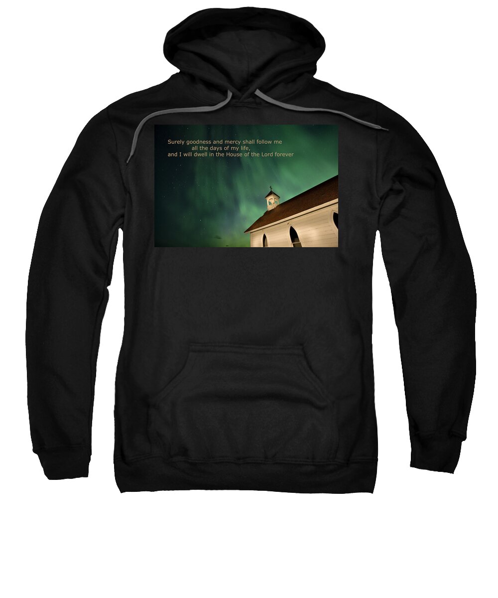 Church Sweatshirt featuring the digital art Psalm 23 by Mark Duffy