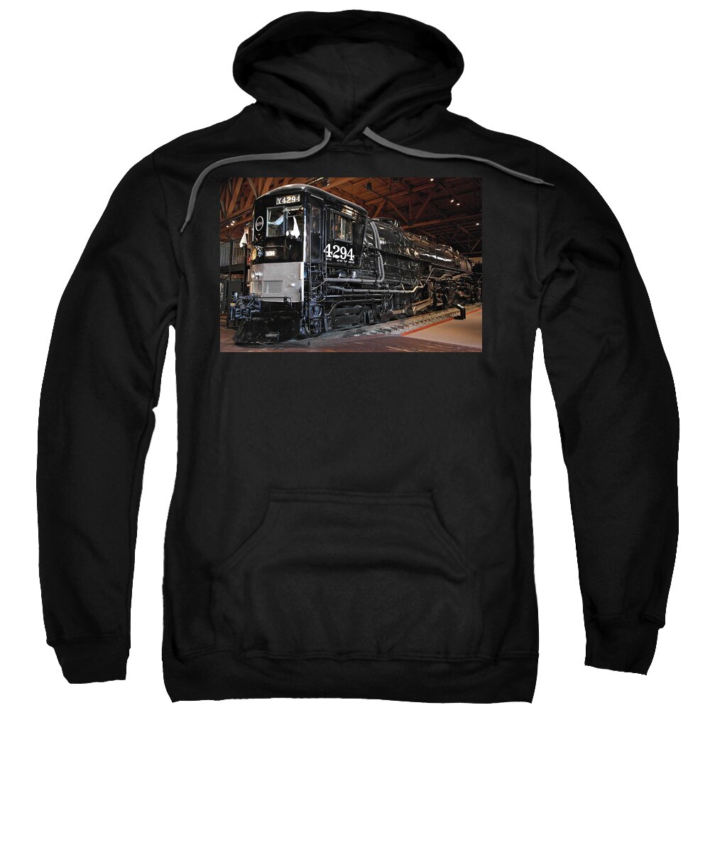 California State Train Museum Sweatshirt featuring the photograph Southern Pacific Cab Forward Railroad Engine No 4294 by Michele Myers