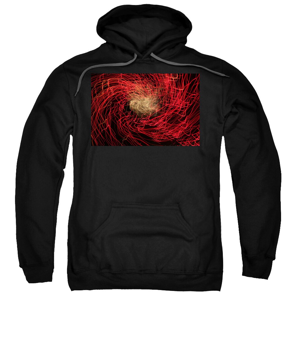 Light Painting Sweatshirt featuring the photograph Red and White by Ric Bascobert