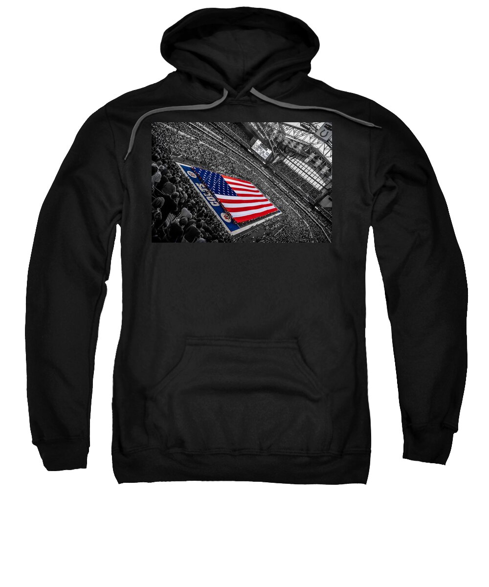 American Flag Sweatshirt featuring the photograph Red White and Blue by Ron Pate