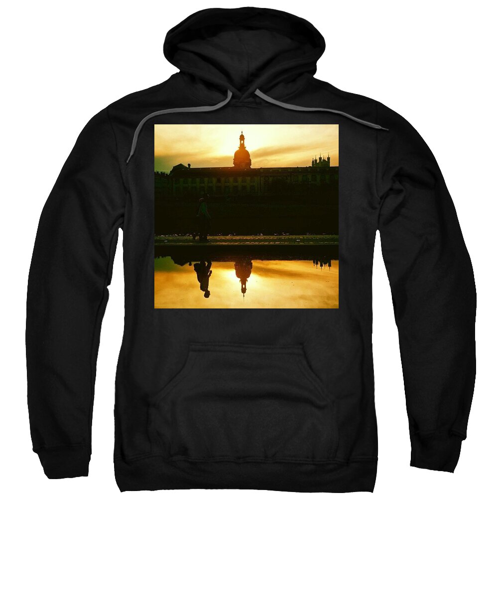 Golden Sweatshirt featuring the photograph Reflected In Lyon, France by Aleck Cartwright